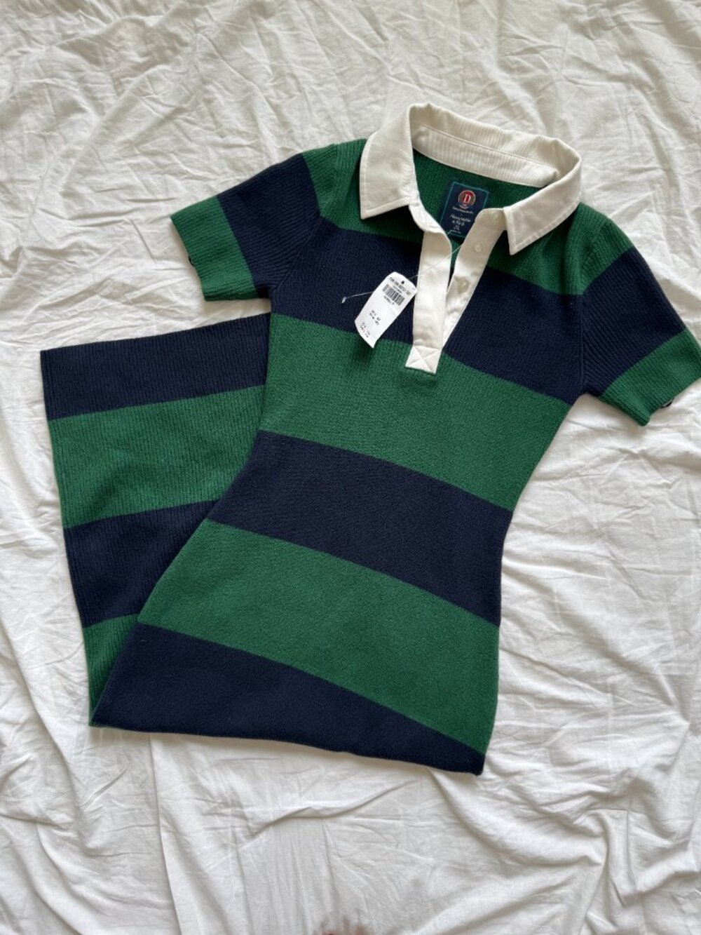 Abercrombie x Danzy Design Studio Rugby Collared Midi Sweater Dress Size Small P